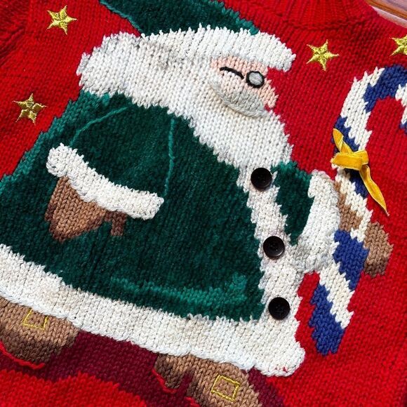 Polly Flinders Vintage Christmas Cardigan Sweater sz S/4 - Picture 12 of 13